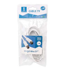 Cavo antenna TV 1,5mt maschio/femmina biacno, certificazione CE,