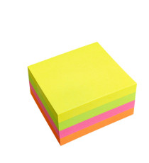 Biglietti adesivi Cubo - assortito neon - 75 x 75mm - 70gr - 320 fogli - Starline
