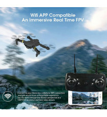 Mini drone quadricottero pieghevole wifi 998 pro, con telecamera HD 720p e telecomando,flip 3D libero uso in spazi aperti