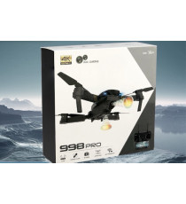Mini drone quadricottero pieghevole wifi 998 pro, con telecamera HD 720p e telecomando,flip 3D libero uso in spazi aperti