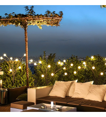Luce solare da giardino, 6 lucciole led per ogni ramo, Confezione da 2 rami, impermeabili IP65, flessibili con pannello solare
