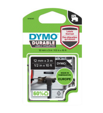 Nastro D1 Durable 1978365 - 12 mm x 3 mt - vinile - nero/bianco - Dymo