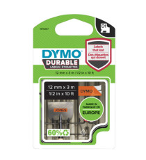 Nastro D1 Durable 1978367 - 12 mm x 3 mt - vinile - nero/arancio - Dymo Nastro D1 Durable 1978367 - 12 mm x 3 mt - vinile - nero/arancio - Dymo
