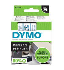 Nastro D1 standard 409140 - 9 mm x 7 mt - PL - blu/bianco - Dymo Nastro D1 standard 409140 - 9 mm x 7 mt - PL - blu/bianco - Dymo