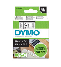 Nastro D1 standard 436130 - 6 mm x 7 mt - PL - nero/bianco - Dymo