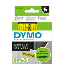 Nastro D1 standard 450180 - 12 mm x 7 mt - PL - nero/giallo - Dymo