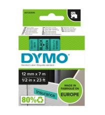 Nastro D1 standard 450190 - 12 mm x 7 mt - PL - nero/verde - Dymo