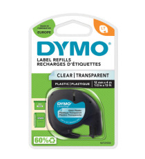 Nastro Letratag 122670 - 12 mm x 4mt - plastica - trasparente - Dymo