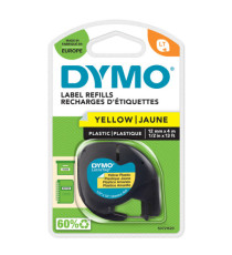 Nastro Letratag 912020 - 12 mm x 4 mt - plastica - giallo - Dymo