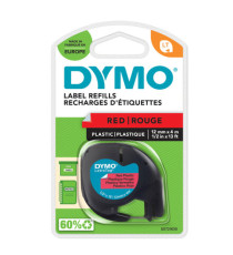 Nastro Letratag 912030 - 12 mm x 4 mt - plastica - rosso - Dymo