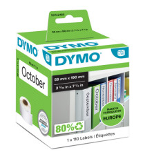 Rotolo 110 etichette LW 990190 - 59 x 190 mm - carta - registratore grande  - bianco - Dymo