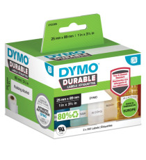 Rotolo 350 etichette LW Durable 1933081 - 25 x 89 mm - PP - bianco - Dymo - conf. 2 rotoli