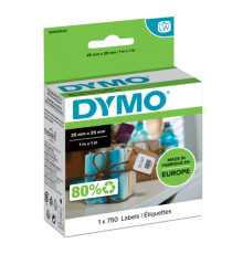 Rotolo 750 etichette LW S0929120 - 25 x 25 mm - carta - multiuso - removibile - bianco - Dymo