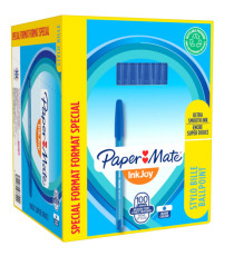 Penna a sfera con cappuccio Inkjoy 100 - punta 1,0mm - blu  - Papermate - conf. 80+20 pezzi