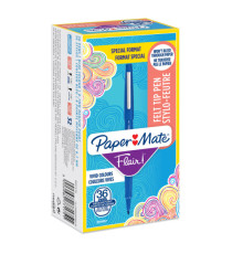 Pennarello Flair Nylon - punta feltro - 1,10mm - blu - Papermate - conf. 30 + 6 pezzi