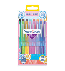 Pennarello Flair Nylon - punta feltro - 1,10mm - colori assortiti Candy Pop - Papermate - conf.16 pezzi