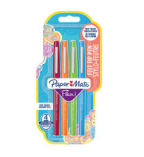 Pennarello Flair Nylon - punta feltro - 1,10mm - colori assortiti Fun - Papermate - conf. 4 pezzi