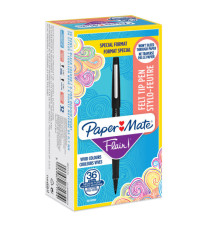 Pennarello Flair Nylon - punta feltro - 1,10mm - nero - Papermate - conf. 30 + 6 pezzi