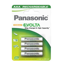 Pila ministilo AAA - 1,2V - Evolta - ricaricabili - Panasonic - blister 4 pezzi Pila ministilo AAA - 1,2V - Evolta - ricaricabili - Panasonic - blister 4 pezzi
