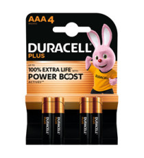 Pila ministilo AAA - 1,5V - Plus Powerboost - MN2400 - Duracell - blister 4 pezzi