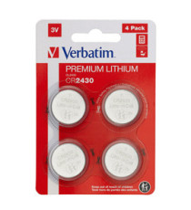 Micropile CR2430 - 3V - a pastiglia - litio - Verbatim - blister 4 pezzi Micropile CR2430 - 3V - a pastiglia - litio - Verbatim - blister 4 pezzi