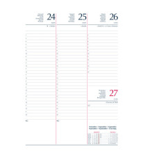 Agenda settimanale 2026 - copertina in carta imbottita - 17 x 24 cm - rosso