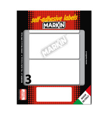 Etichette adesive - in carta - permanenti - 100 x 46 mm - 3 et/fg - 10 fogli - bianco - Markin Etichette adesive - in carta - permanenti - 100 x 46 mm - 3 et/fg - 10 fogli - bianco - Markin