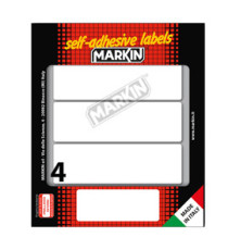 Etichette adesive - in carta - permanenti - 110 x 34 mm - 4 et/fg - 10 fogli - bianco - Markin