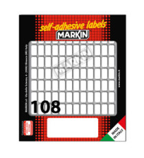 Etichette adesive - in carta - permanenti - 14 x 8 mm - 108 et/fg - 10 fogli - bianco - Markin