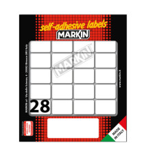 Etichette adesive - in carta - permanenti - 27 x 19 mm - 28 et/fg - 10 fogli - bianco - Markin Etichette adesive - in carta - permanenti - 27 x 19 mm - 28 et/fg - 10 fogli - bianco - Markin