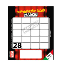 Etichette adesive - in carta - permanenti - 28 x 19 mm - 28 et/fg - 10 fogli - bianco - Markin Etichette adesive - in carta - permanenti - 28 x 19 mm - 28 et/fg - 10 fogli - bianco - Markin