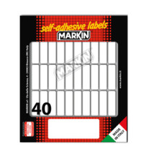 Etichette adesive - in carta - permanenti - 34 x 10 mm - 40 et/fg - 10 fogli - bianco - Markin