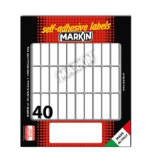 Etichette adesive - in carta - permanenti - 34 x 10 mm - 40 et/fg - 10 fogli - bianco - Markin