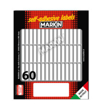 Etichette adesive - in carta - permanenti - 34 x 5 mm - 60 et/fg - 10 fogli - bianco - Markin Etichette adesive - in carta - permanenti - 34 x 5 mm - 60 et/fg - 10 fogli - bianco - Markin