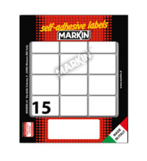 Etichette adesive - in carta - permanenti - 37 x 27 mm - 15 et/fg - 10 fogli - bianco - Markin