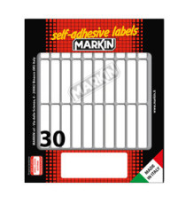 Etichette adesive - in carta - permanenti - 46 x 10 mm - 30 et/fg - 10 fogli - bianco - Markin