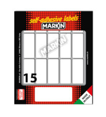 Etichette adesive - in carta - permanenti - 46 x 20 mm - 15 et/fg - 10 fogli - bianco - Markin