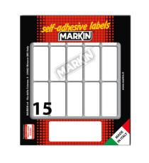 Etichette adesive - in carta - permanenti - 46 x 20 mm - 15 et/fg - 10 fogli - bianco - Markin