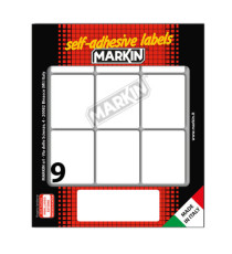 Etichette adesive - in carta - permanenti - 46 x 37 mm - 9 et/fg - 10 fogli - bianco - Markin