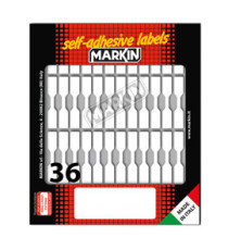 Etichette adesive - in carta - permanenti - 46 x 8 mm - 36 et/fg - 10 fogli - bianco - Markin Etichette adesive - in carta - permanenti - 46 x 8 mm - 36 et/fg - 10 fogli - bianco - Markin