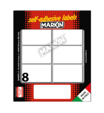Etichette adesive - in carta - permanenti - 56 x 34 mm - 8 et/fg - 10 fogli - bianco - Markin