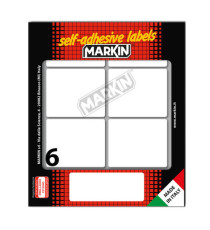 Etichette adesive - in carta - permanenti - 56 x 46 mm - 6 et/fg - 10 fogli - bianco - Markin Etichette adesive - in carta - permanenti - 56 x 46 mm - 6 et/fg - 10 fogli - bianco - Markin