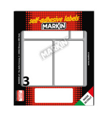 Etichette adesive - in carta - permanenti - 83 x 53 mm - 3 et/fg - 10 fogli - bianco - Markin