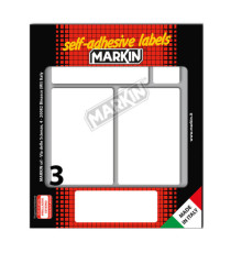 Etichette adesive - in carta - permanenti - 83 x 53 mm - 3 et/fg - 10 fogli - bianco - Markin
