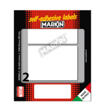Etichette adesive - in carta - permanenti - 95 x 66 mm - 2 et/fg - 10 fogli - bianco - Markin Etichette adesive - in carta - permanenti - 95 x 66 mm - 2 et/fg - 10 fogli - bianco - Markin