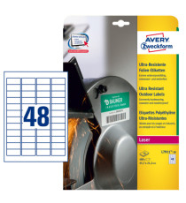 Etichette adesive - in PE - laser - permanenti - 45,7 x 21,2 mm - 48 et/fg - 10 fogli - bianco - Avery Etichette adesive - in PE - laser - permanenti - 45,7 x 21,2 mm - 48 et/fg - 10 fogli - bianco - Avery