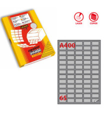 Etichette adesive A/400 - in carta - angoli arrotondati - laser - permanenti - 38,1 x 21,2 mm - 65 et/fg - 100 fogli - a Etichette adesive A/400 - in carta - angoli arrotondati - laser - permanenti - 38,1 x 21,2 mm - 65 et/fg - 100 fogli - a