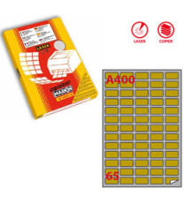 Etichette adesive A/400 - in carta - angoli arrotondati - laser - permanenti - 38,1 x 21,2 mm - 65 et/fg - 100 fogli - o Etichette adesive A/400 - in carta - angoli arrotondati - laser - permanenti - 38,1 x 21,2 mm - 65 et/fg - 100 fogli - o