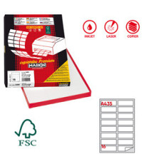 Etichette adesive A/435 - in carta - permanenti - 99,1 x 34 mm - 16 et/fg - 100 fogli - bianco - angoli tondi - Markin