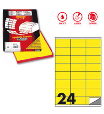 Etichette adesive C/500 - in carta - permanenti - 70 x 36 mm - 24 et/fg - 100 fogli - giallo fluo - Markin Etichette adesive C/500 - in carta - permanenti - 70 x 36 mm - 24 et/fg - 100 fogli - giallo fluo - Markin